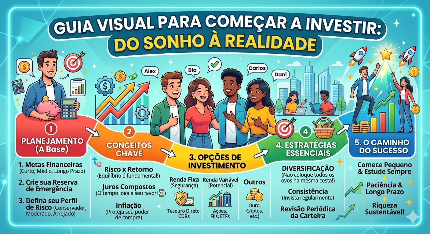 Guia visual para começar a investir: do sonho à realidade